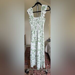 Floral Green and White Women's Dress
